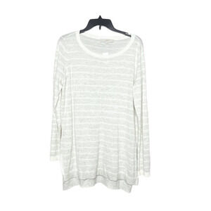Loft Women's Long Sleeve Striped Wool Blend Cozy Tunic Sweater Top New Size M